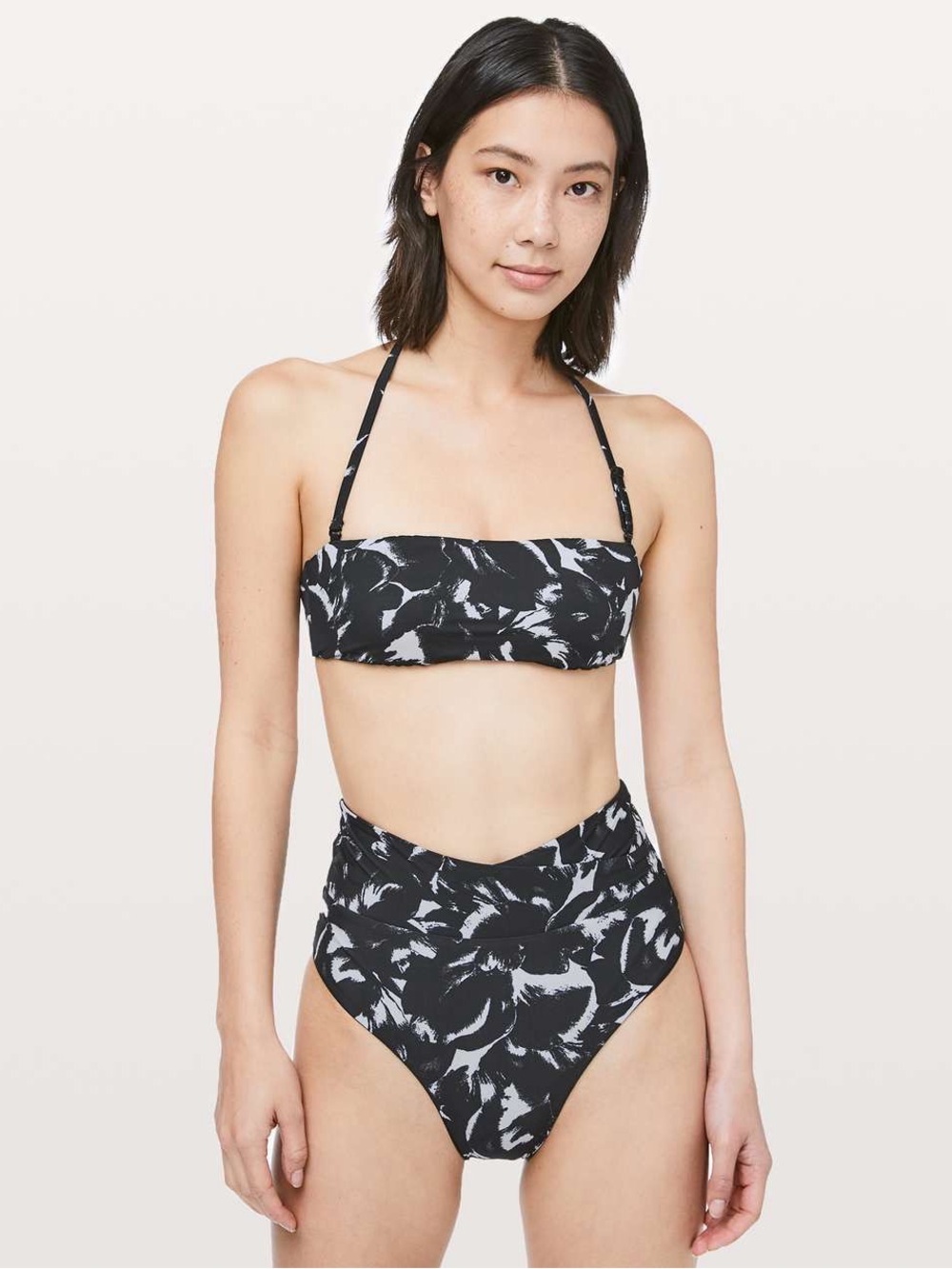 Lululemon Coastal Call Bikini Top Reversible Mini Flower Pop Silver Lilac